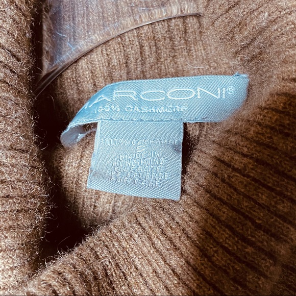 ❌SOLD❌Marconi 100% Cashmere Tan Rib Turtleneck - Picture 5 of 5